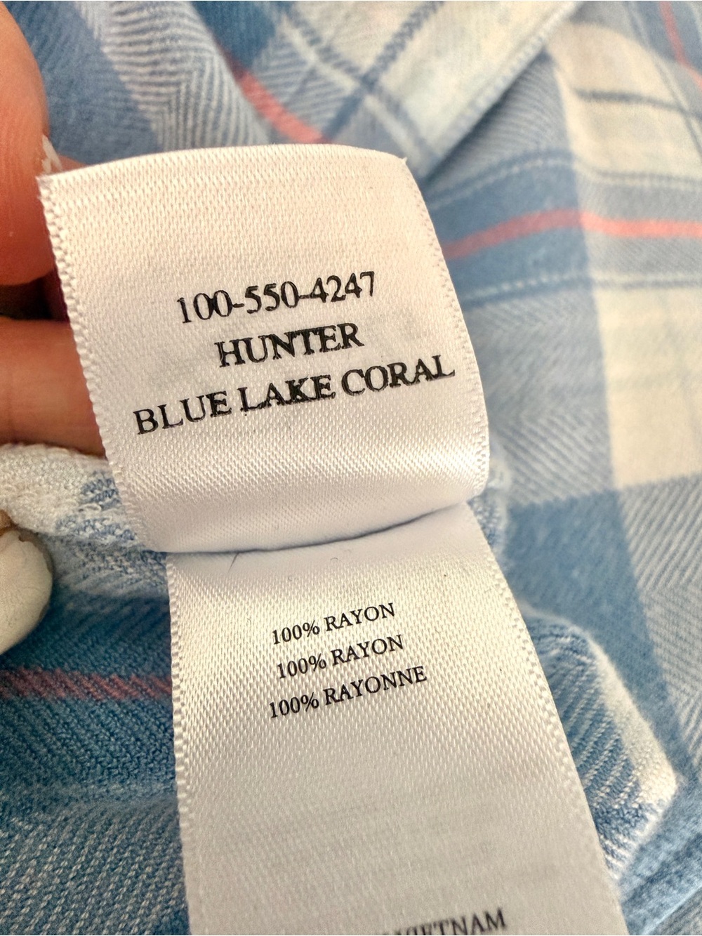 RAILS Hunter Plaid Shirt in Blue Lake Coral LARGE cozy - Picture 8 of 9